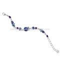 Silver Bracelet with Kyanite, Amethyst and Swiss Blue Topaz